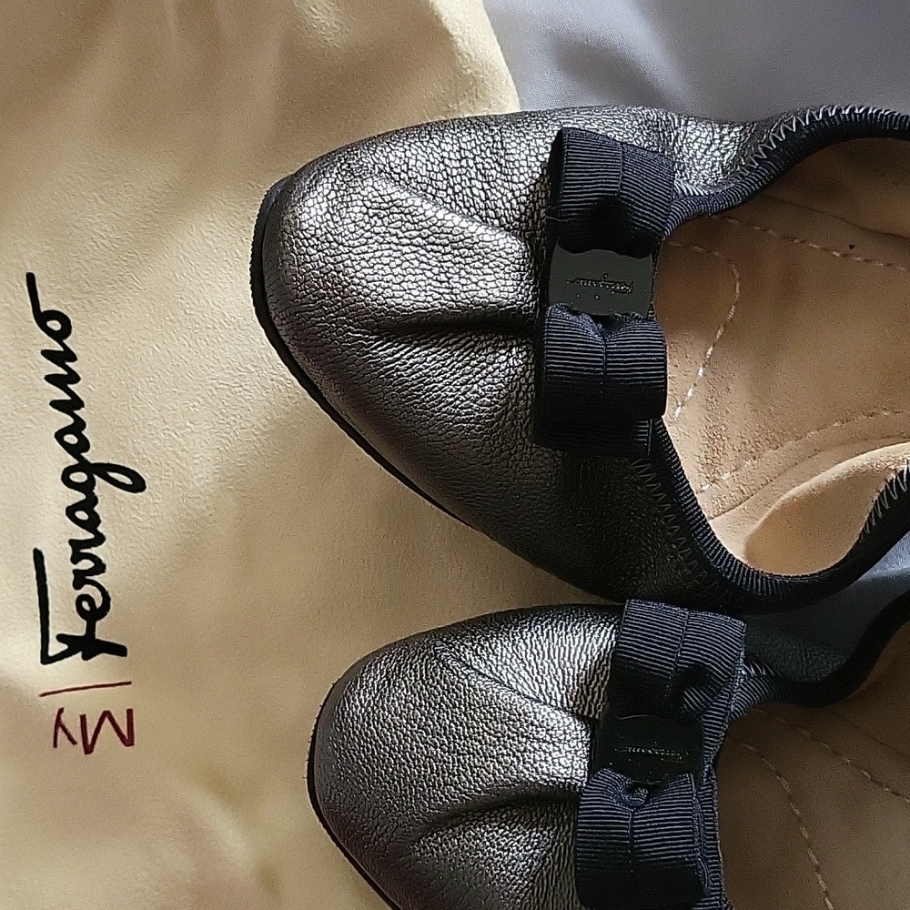 New! Salvatore Ferragamo leather ballerina flat shoes - Picture 4 of 7
